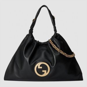 Gucci Large Blondie Tote In Leather 747372 Black