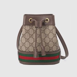 Gucci Mini Ophidia Bucket Bag In GG Supreme Canvas 550620 Beige/Brown