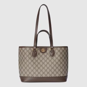 Gucci Mini Ophidia Tote In GG Supreme Canvas Beige/Brown