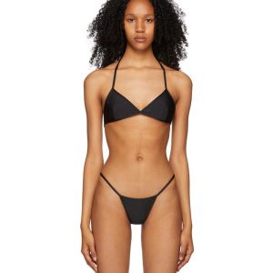 Gucci Thong Bikini with Crystal Interlocking G Women Lycra Black