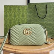 Gucci Small Marmont Shoulder Bag In Matelasse Leather 447632 Mint Green