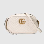 Gucci Small Marmont Shoulder Bag In Matelasse Leather 447632 White