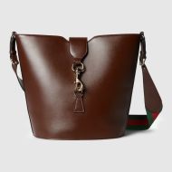 Gucci Medium Bucket Shoulder Bag In Leather 782904 Coffee