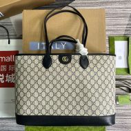 Gucci Medium Ophidia Tote In GG Supreme Canvas 739730 Beige/Blue