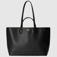 Gucci Medium Ophidia Tote In Textured Leather 739730 Black