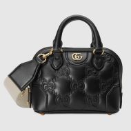 Gucci Mini Matelasse Top Handle Handbag In GG Leather 727793 Black