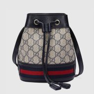 Gucci Mini Ophidia Bucket Bag In GG Supreme Canvas 550620 Beige/Blue