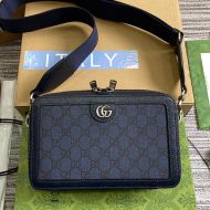 Gucci Mini Ophidia Messenger In GG Supreme Canvas 771174 Navy Blue