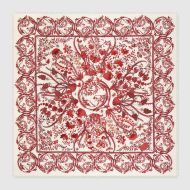 Gucci Scarf 90 Floral Print Silk Red