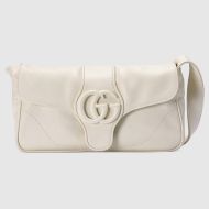 Gucci Small Aphrodite Flap Shoulder Bag In Soft Leather 767226 White