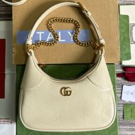 Gucci Small Aphrodite Half-Moon Bag In Soft Leather 731817 Beige