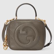 Gucci Small Blondie Square Top Handle Bag In Subtler Leather 744434 Taupe