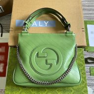 Gucci Small Blondie Square Tote In Subtler Leather 751518 Green