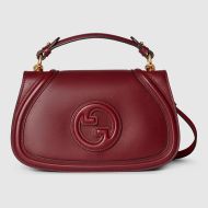 Gucci Small Blondie Top Handle Bag In Smooth Leather 815714 Burgundy