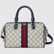 Gucci Small Ophidia Boston Bag In GG Supreme Canvas 772061 Beige/Blue