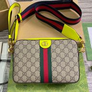 Gucci Small Ophidia Messenger In GG Supreme Canvas 699439 Beige/Yellow