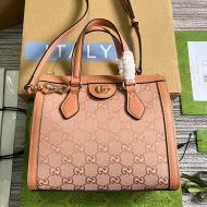 Gucci Small Ophidia Zipped Tote In GG Supreme Canvas 547551 Pink